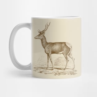 Deer Monochrome Vintage Wildlife Illustration Mug